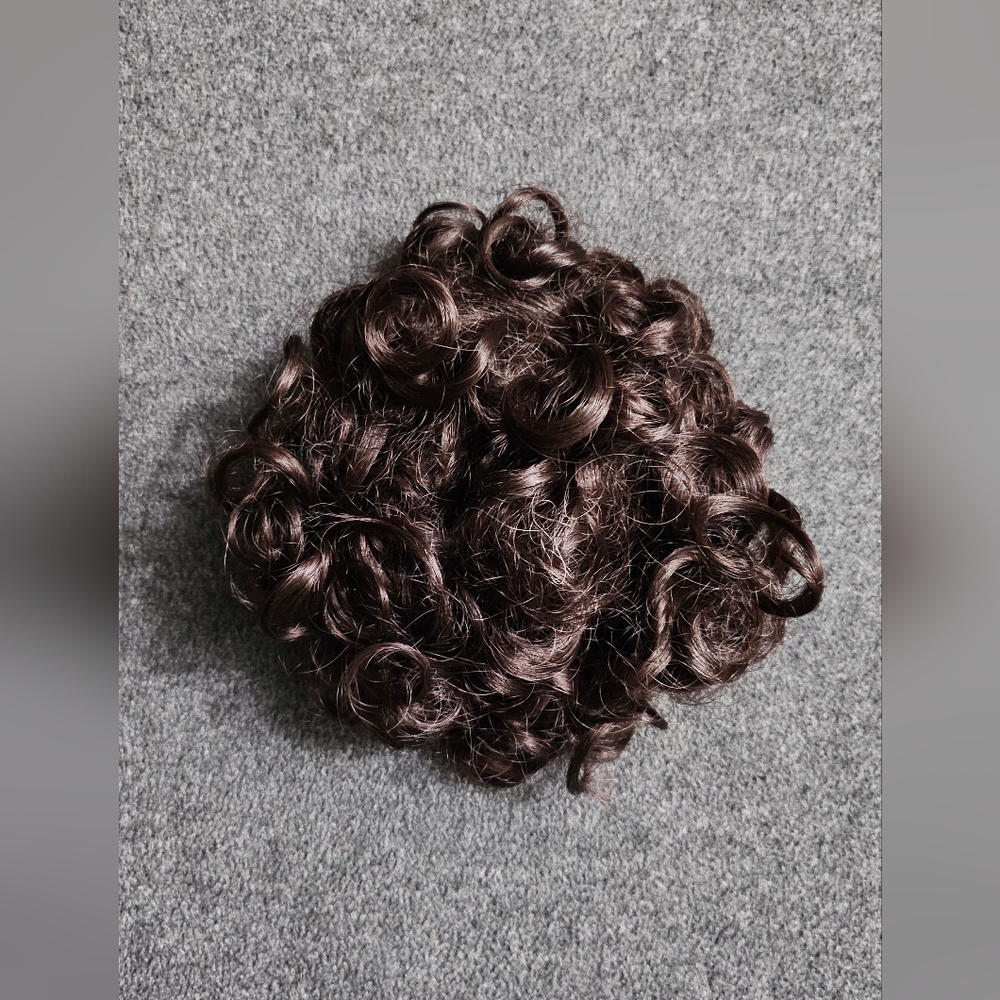 New curly hair bun extensions piece, brown